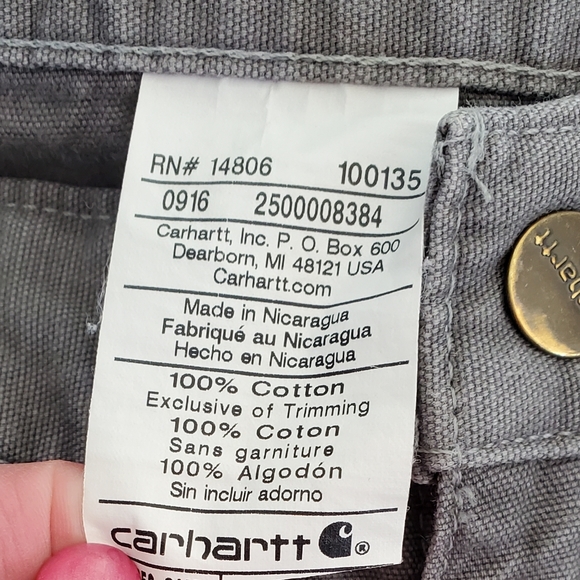 Carhartt Carpenter Gray Loose Fit Pants. 41 x 28. - Picture 10 of 11